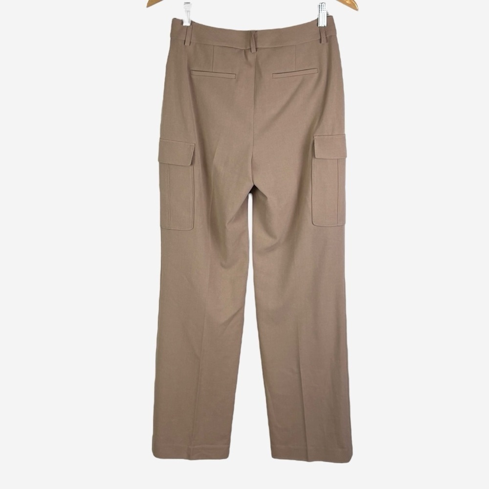 Tahari ASL Tailored Cargo Pants Size 2 Mid Rise Tan Utility Chic Business Casual - Picture 4 of 11
